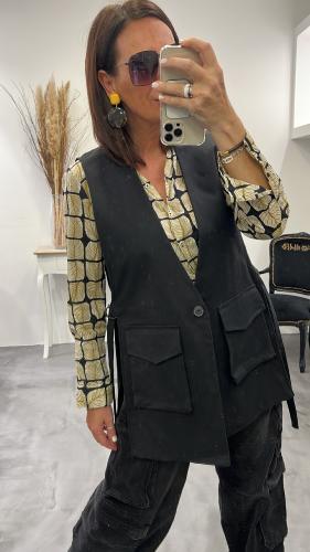Veste sans manches longue noir 23469339
