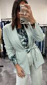 Veste blazer ceinturée bleu M6213G MR