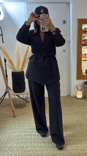 Ensemble tailleur noir bande côté 52315529 MM