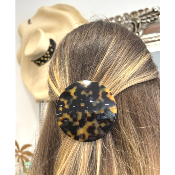 Barrette à cheveux en acétate de cellulose marron et noir