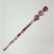 Pic à cheveux plat transparent acétate de cellulose rose