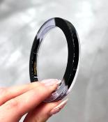 Bracelet jonc transparent noir