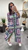 Robe longue imprimé vert  Rami LPE