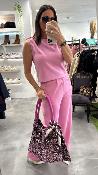 Pantalon large rose Pierre 