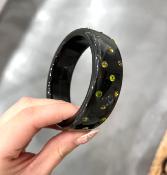 Bracelet jonc noir à strass