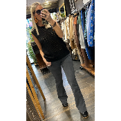 Pull sans manches maille filet noir