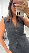 Gilet de costume sans manches gris fonc  M6263G MR