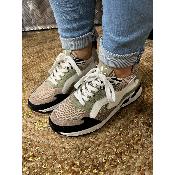 Baskets flamme kaki et noir Anita