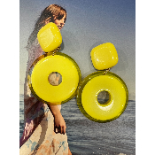 Boucles Oreilles clips  jaune citron Maya