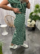 Jupe mi longue lignes tennis verte WJU025 NT
