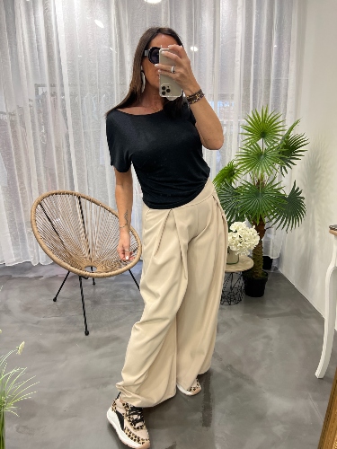 Pantalon à pinces beige 50986179