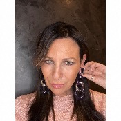 Boucles Oreilles maillons violet argent miroir