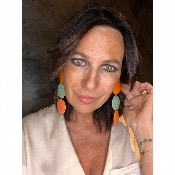 Boucles Oreilles orange vert corail 