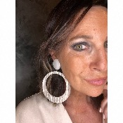 Boucles Oreilles créoles acétate blanc transparent