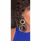 Boucles Oreilles pailleté doré 