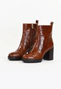 Bottines cuir à talons DAHLIA cognac 