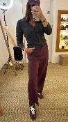Pantalon fluide uni bordeaux NOBLESSE G&M