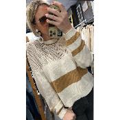 Pull ajour beige et camel Alicia