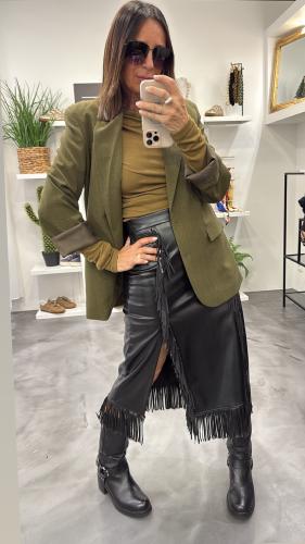 Jupe simili cuir noir GLU5IGJC Imperial 