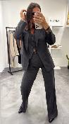 Gilet de costume sans manches gris foncé  M6263G MR