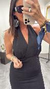 Robe mi longue noir PERLA G&M