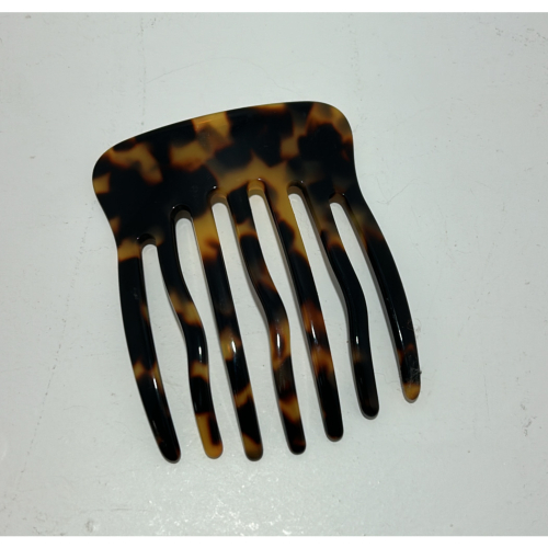 Peigne à cheveux en acétate de cellulose marron et noir