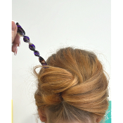 Pic à cheveux torsadé acétate de cellulose violet