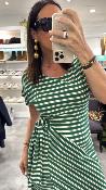 Robe mi longue ligne tennis vert WJU024 NT