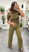 Pull manches courtes vert olive SAULE GM