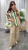 Chemise loose à rayures WWU042 NT