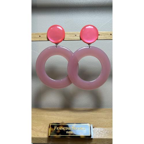 Boucles Oreilles Roma rose 