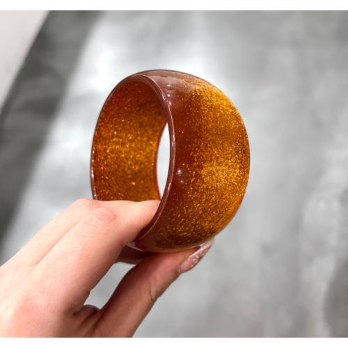 Bracelet jonc orange pailleté xxl