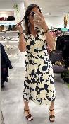 Robe longue beige marine WWU057 NT