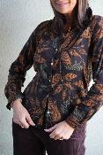 Chemise cintrée effet froissé noir WWV094 NT