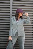 Veste Blazer velours côtelé vert aqua WJV025 NT