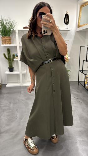 Robe chemise longue kaki AFRPKER IMPERIAL