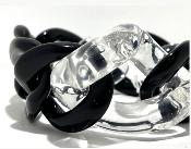 Bracelet maillons à enfiler noir et transparent XL