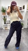 Pantalon à pinces bleu marine SEPTIME G&M