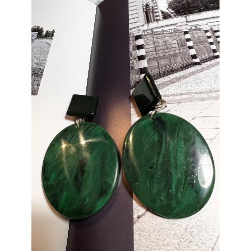 Boucles Oreilles Jade Vert
