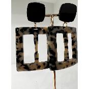 Boucles Oreilles Tomy Acétate blanc noir