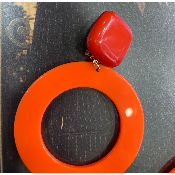 Boucles Oreilles clips orange Noa
