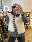 Veste fausse fourrure sans manches blanche 52420299MM 