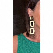 Boucles Oreilles vert amande miroir vert 