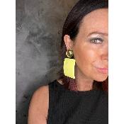 Boucles Oreilles lola Jaune miroir