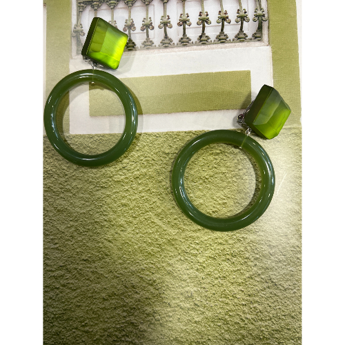 Boucles oreilles vert Madère