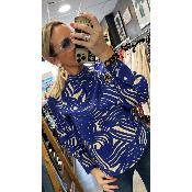 Chemise imprimé bleu Kamira