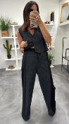 Pantalon fluide noir & gris P7A0KGZ IMPERIAL 