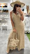 Combinaison beige clair sans manches 053-244001