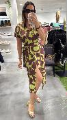 Robe longue pistache marron WWU057 NT
