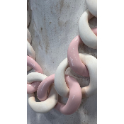 Collier mailles rose et blanc Lily